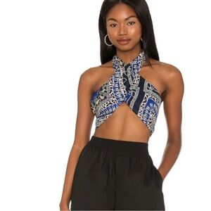Superdown Alondra Halter Wrap Top